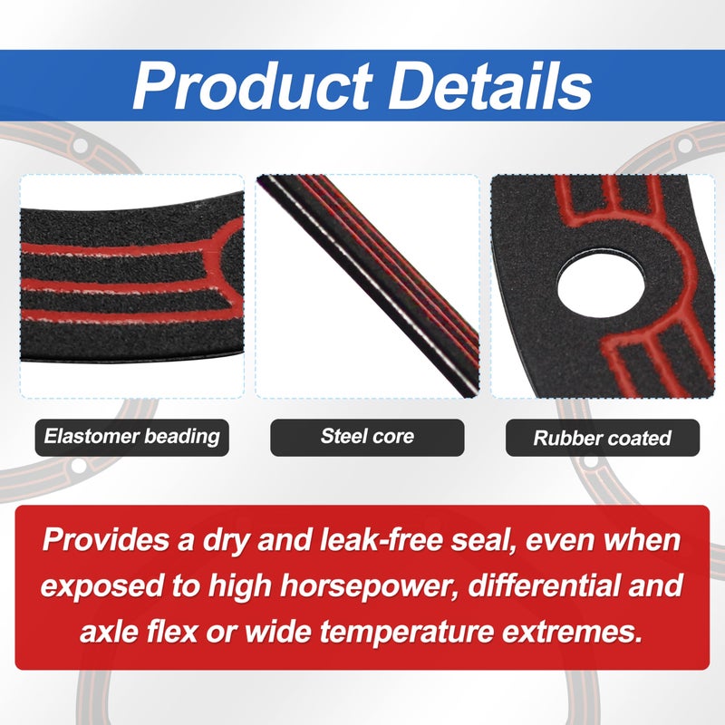 salangid Differential Cover Gasket Rubber Coated Steel Core D030 Replacement for Dana30 Front Axles - Image 4